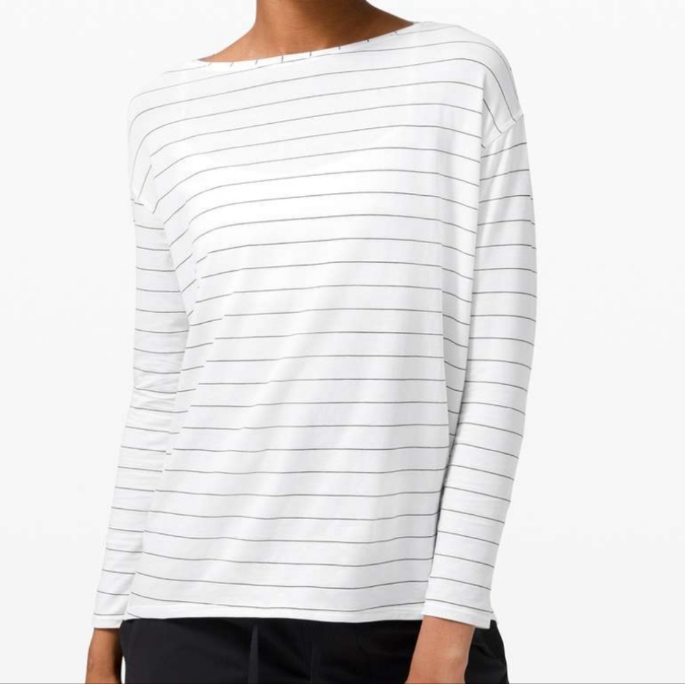 Lululemon Back in Action Long Sleeve Cotton Blend Womens Oversized Shirt Size 8